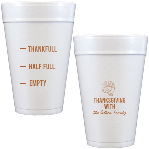 Delight friends and family this holiday season with the Funny Thankful Family Name Cup. The cheeky party cup is perfect for festive functions and home entertainment. Customize the design with personalized text, showcasing your family's name in your choice of one of our many colors!