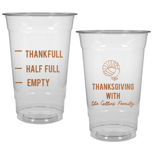 Delight friends and family this holiday season with the Funny Thankful Family Name Cup. The cheeky party cup is perfect for festive functions and home entertainment. Customize the design with personalized text, showcasing your family's name in your choice of one of our many colors!