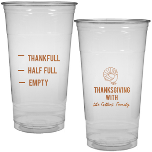 Delight friends and family this holiday season with the Funny Thankful Family Name Cup. The cheeky party cup is perfect for festive functions and home entertainment. Customize the design with personalized text, showcasing your family's name in your choice of one of our many colors!