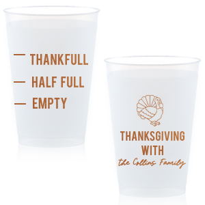 Delight friends and family this holiday season with the Funny Thankful Family Name Cup. The cheeky party cup is perfect for festive functions and home entertainment. Customize the design with personalized text, showcasing your family's name in your choice of one of our many colors!