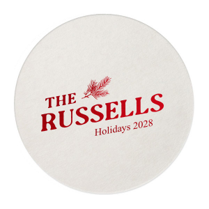 Spruce up your holiday this year with the Fir Family Name Coaster. The stylish yet functional coaster is easily customized with your choice of text, adding a personalized touch to your next holiday event.