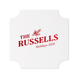 Spruce up your holiday this year with the Fir Family Name Coaster. The stylish yet functional coaster is easily customized with your choice of text, adding a personalized touch to your next holiday event.