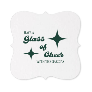 Whatever you next celebration is, the Glass of Cheer Coaster is sure to add a special touch! Customize the text with your family name in the choice of your foil stamp color to best match the unique vibe of your household. 
