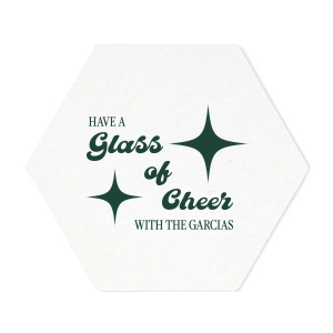 Whatever you next celebration is, the Glass of Cheer Coaster is sure to add a special touch! Customize the text with your family name in the choice of your foil stamp color to best match the unique vibe of your household. 