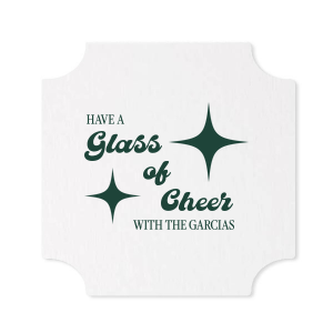 Whatever you next celebration is, the Glass of Cheer Coaster is sure to add a special touch! Customize the text with your family name in the choice of your foil stamp color to best match the unique vibe of your household. 