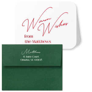 Let loved ones and family friends know they're in your thoughts with the Warm Wishes Holiday Card with Envelope. Customize the text to send your very best message in your choice of foil stamp colors, adding a personalized touch to your holiday well wishes.