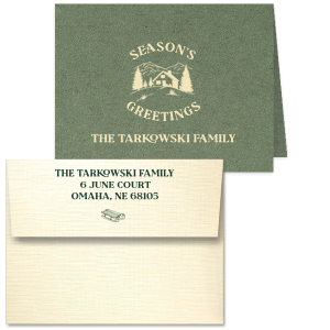 Holiday Cabin Card with Envelope Classic Note Card with Envelope (Foil)