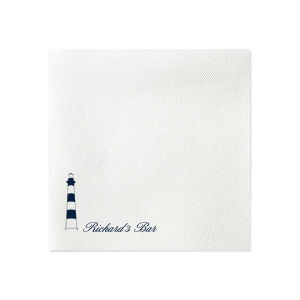 Pair your next special event with the classic Lighthouse Napkin. Perfect for birthdays, retirement or home entertainment, the high quality napkin is available in your choice of foil stamp and fabric color. Easily customize your unique design to create a one of a kind memento. 
