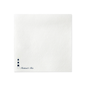 Pair your next special event with the classic Lighthouse Napkin. Perfect for birthdays, retirement or home entertainment, the high quality napkin is available in your choice of foil stamp and fabric color. Easily customize your unique design to create a one of a kind memento. 