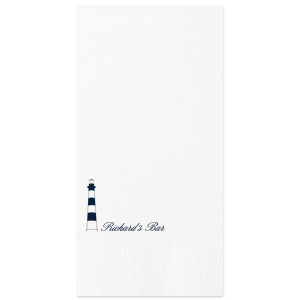 Pair your next special event with the classic Lighthouse Napkin. Perfect for birthdays, retirement or home entertainment, the high quality napkin is available in your choice of foil stamp and fabric color. Easily customize your unique design to create a one of a kind memento. 