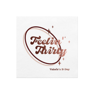 Celebrate what makes you YOU! The Feelin' Yourself Birthday Napkin features a sleek and stylish design commemorating your birthday or next momentous lifetime event. Customize the text and foil stamp color to create a design that best matches your unique vibes.