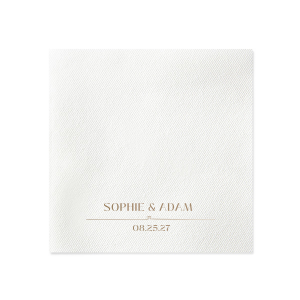 The Heartfelt Couples Napkin is an elegant and eye-catching design that is perfect for engagements, weddings, or other special lifetime events. Show your devotion with the customizable design by choosing the color and style of your preference to best match your big day.