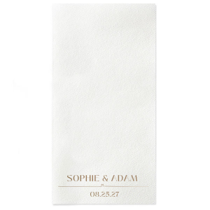 The Heartfelt Couples Napkin is an elegant and eye-catching design that is perfect for engagements, weddings, or other special lifetime events. Show your devotion with the customizable design by choosing the color and style of your preference to best match your big day.