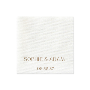 The Heartfelt Couples Napkin is an elegant and eye-catching design that is perfect for engagements, weddings, or other special lifetime events. Show your devotion with the customizable design by choosing the color and style of your preference to best match your big day.
