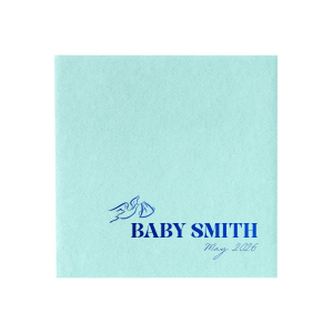 There's no better way to announce your bundle of joy than with the Stork Baby Name Napkin. Perfect for announcing the name of your expected baby. The customizable design comes in your choice of foil stamp color and napkin style to create a memento that will be remembered for years. 