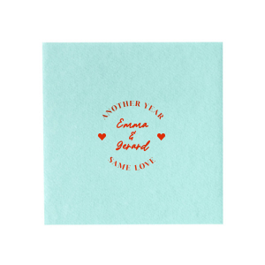 The Everlasting Love Napkin is perfect for showing your fidelity for whatever occasion. Customize the design with your choice of foil stamp color and napkin style to create a lasting memento.