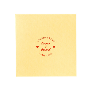 The Everlasting Love Napkin is perfect for showing your fidelity for whatever occasion. Customize the design with your choice of foil stamp color and napkin style to create a lasting memento.