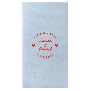 The Everlasting Love Napkin is perfect for showing your fidelity for whatever occasion. Customize the design with your choice of foil stamp color and napkin style to create a lasting memento.