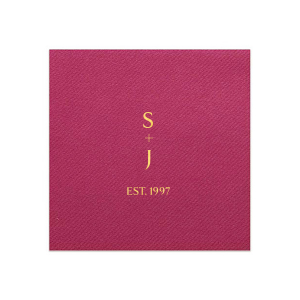 The Vertical Initials Napkin is a clean and simple design that is timelessly chic. Customize the design to best match your next big event's vibes.