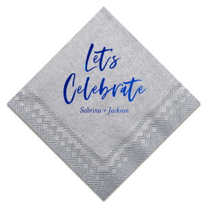 Sprinkle cheer across your tables with the Festive Let's Celebrate Wedding Napkin. Bold and bright script sets off the party vibe, while your names and date below keep the memories close. A spirited touch for a day to remember!