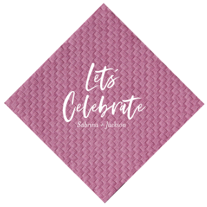 Sprinkle cheer across your tables with the Festive Let's Celebrate Wedding Napkin. Bold and bright script sets off the party vibe, while your names and date below keep the memories close. A spirited touch for a day to remember!