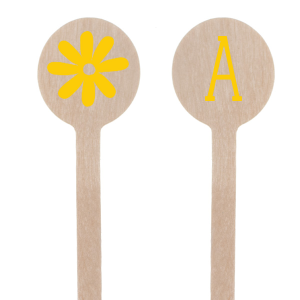 Stir the honey jar up for sweet times with the First Bee-Day Birthday Stir Stick. The bespoke party item is customizable in the choice of color and style, creating a fun touch to your baby's first birthday event. The stir stick is perfect for mixing drinks or as miniature skewers. 