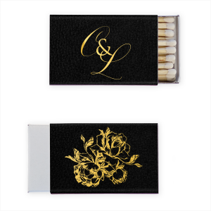 Exude sophistication with the Artistic Elegant Swirl Script Initials Wedding Match, where intertwined initials in an elegant swirl script take center stage. The reverse side dazzles with a stunningly illustrated bunch of roses, crafting a matchbox that's not just functional but a captivating work of art.