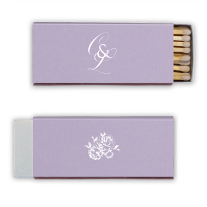 Exude sophistication with the Artistic Elegant Swirl Script Initials Wedding Match, where intertwined initials in an elegant swirl script take center stage. The reverse side dazzles with a stunningly illustrated bunch of roses, crafting a matchbox that's not just functional but a captivating work of art.