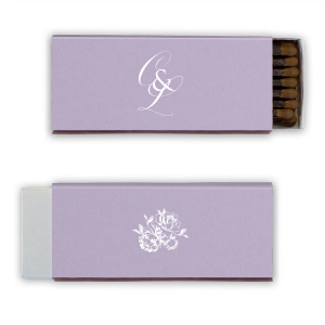 Exude sophistication with the Artistic Elegant Swirl Script Initials Wedding Match, where intertwined initials in an elegant swirl script take center stage. The reverse side dazzles with a stunningly illustrated bunch of roses, crafting a matchbox that's not just functional but a captivating work of art.