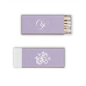 Exude sophistication with the Artistic Elegant Swirl Script Initials Wedding Match, where intertwined initials in an elegant swirl script take center stage. The reverse side dazzles with a stunningly illustrated bunch of roses, crafting a matchbox that's not just functional but a captivating work of art.
