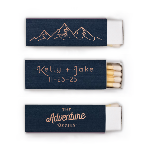Spark romance with Adventure Mountains Matchbox where 'You Are My Greatest Adventure' is scribed in grand, vintage script. Celebrate a love as enduring as the mountains—perfect for couples whose relationship is their most cherished journey.