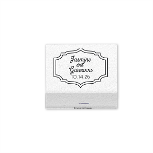 Set the stage for elegance with the Elegant Frame Wedding Matchbook. This design highlights a double-lined hexagon framing the couple’s beautifully scripted names and event date. An artful way to put the celebrants front and center, adding a refined touch to your memorable day.