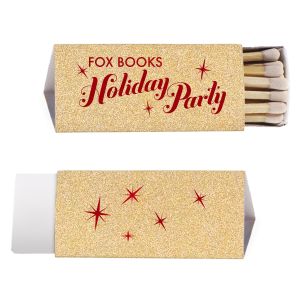 Light up the festivities with the Sparkle Holiday Party Matchbook. Featuring "Holiday Party" in a lively script surrounded by twinkling sparkles, it's the perfect addition to your event. With a line for personalization, this matchbook ensures your holiday gathering shines with a memorable, personalized flair.