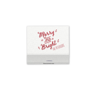 ForYourParty's elegant Natural White 30 Strike Matchbook with Shiny Convertible Red Foil has a Merry and Bright graphic and is good for use in Christmas, Holiday, Stars themed parties and will impress guests like no other. Make this party unforgettable.