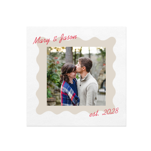 The ever-popular White Borderless Cocktail Napkin (Photo) with Matte Lipstick Red Ink Digital Print Colors has a Beige Squiggle graphic and is good for use in Frames, Trendy themed parties and couldn't be more perfect. It's time to show off your impeccable taste.