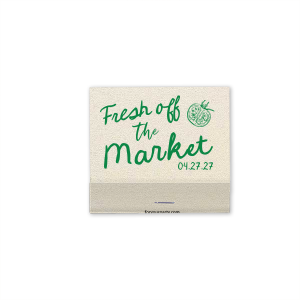 Leave a striking impression at your next bachelorette party with the Fresh Off The Market Bachelorette Matchbook. The stylish and sleek party favor is perfect for adding a memorable accessory to your next special occasion.