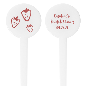 The Fresh Off The Market Bachelorette Stir Stick is a cute addition to any party event, making a unique accent that is one of a kind. The two-sided design features customizable text with your name and date on one side and a trio of strawberries on the other. Perfect for fruity refreshments at your next bachelorette party or bridal shower.