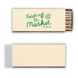 Leave a striking impression at your next bachelorette party with the Fresh Off The Market Bachelorette Matchbook. The stylish and sleek party favor is perfect for adding a memorable accessory to your next special occasion.