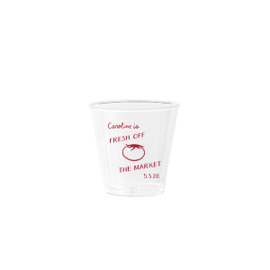 Love is sweet, so celebrate with our Strawberry Bachelorette Shot Glass. The cute and trendy design makes for a splendid addition to your bridal shower or bachelorette party. Add your own details to make a one of a kind party favor!