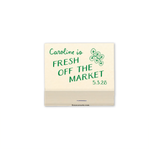Leave a striking impression at your next bachelorette party with the Fresh Off The Market Bachelorette Matchbook. The stylish and sleek party favor is perfect for adding a memorable accessory to your next special occasion.