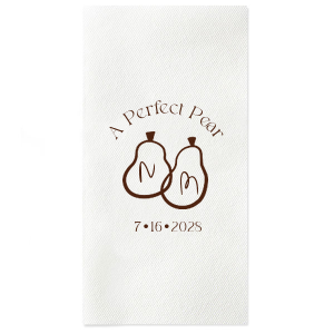 The ever-popular Cream Cocktail Napkin (Foil) with Matte NEW Chocolate Foil has a Perfect Pear Black graphic and is good for use in Wedding, Food themed parties and couldn't be more perfect. It's time to show off your impeccable taste.