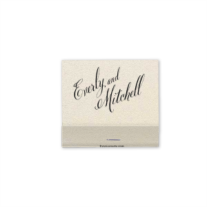 Embrace the glamour of old Hollywood with the Elegant Script Names Matchbox design featuring the couple's names in a lavish script angled across the front. Turn it over for a playful twist with "A Perfect Match" in crisp block letters, adding a contemporary nod to a timeless love story.