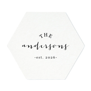 Our beautiful custom Eggshell Square Coaster with Matte Spruce Foil will give your party the personalized touch every host desires.