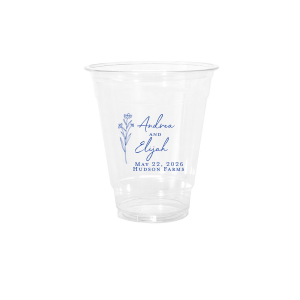 Embrace nature’s charm with the Wildflower Couple Names Wedding Cup, featuring a delicate wildflower stalk alongside the couple’s names in a simple, organic script. Perfect for celebrations that revel in the beauty of the outdoors and natural elegance, this cup subtly includes the event date and location.