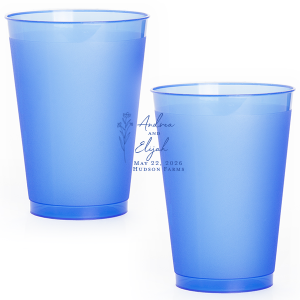 Embrace nature’s charm with the Wildflower Couple Names Wedding Cup, featuring a delicate wildflower stalk alongside the couple’s names in a simple, organic script. Perfect for celebrations that revel in the beauty of the outdoors and natural elegance, this cup subtly includes the event date and location.