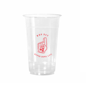 The Big Game Sports Cup features a bold, energetic design highlighted by a hand “number one” foam finger graphic, capturing classic game-day spirit in a fun, modern way. Crafted in a reusable, shatterproof style, it brings both durability and excitement to any celebration. Amazing for sports parties, tailgates, or championship viewing events.