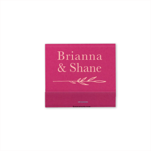 ForYourParty's personalized Natural Hot Pink 30-Strike Matchbook (Foil) with Matte Pastel Pink Foil has a Leaf Line Flourish graphic and is good for use in Floral, Accents themed parties and can be personalized to match your party's exact theme and tempo.