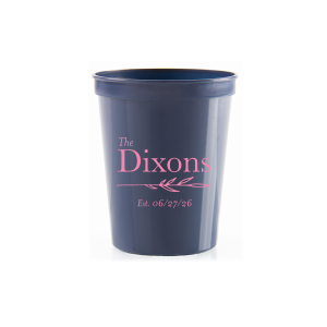 Our beautiful custom Navy 16-oz. Stadium Cup (Ink) with Matte Ballet Pink Ink Cup Ink Colors has a Leaf Line Flourish graphic and is good for use in Floral, Accents themed parties and will look fabulous with your unique touch. Your guests will agree!