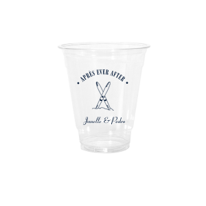 Après Ever After Cup warms up mountain celebrations with crossed-ski artwork and alpine type on insulated paper to‑go cups with lids. Sip cocoa, cider, or coffee. Personalize with names and date. Perfect for winter weddings and lodge receptions.