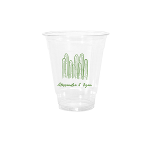 Cool down at your summertime party event with the Southwest Cactus Cup. Featuring a screen print of hand-drawn cactuses above customizable text, the cup is available in your choice of styles and colors to best match your party's unique vibes.